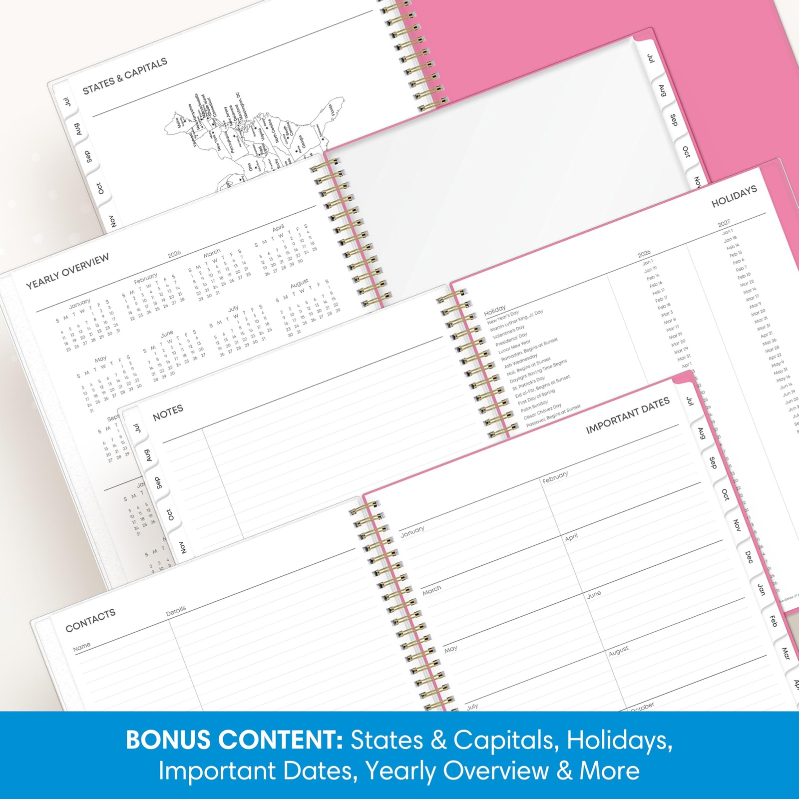 Academic Planner 2026 2027 Weekly Monthly July June 8.5×11 Flexible Cover Wirebo