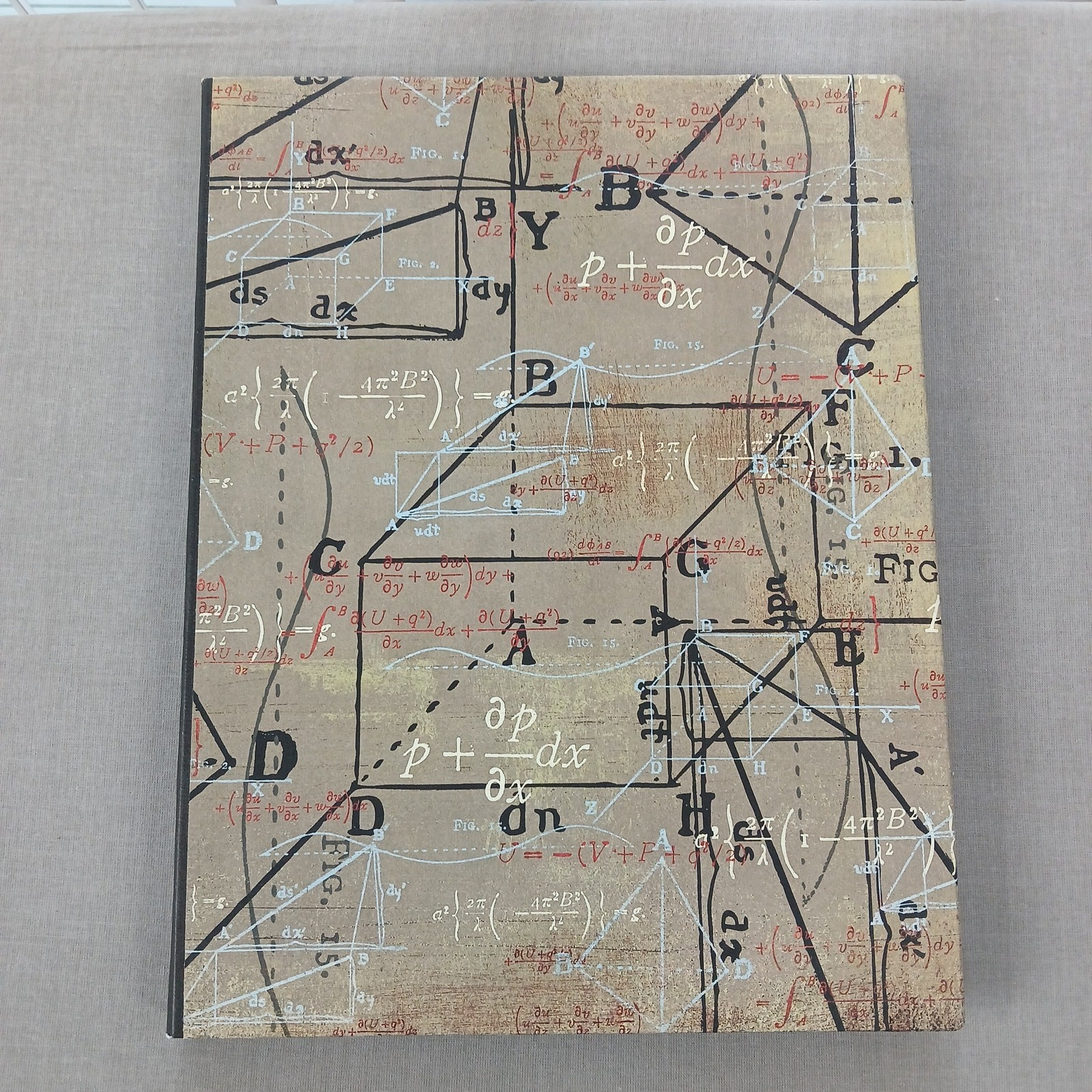 Handmade Hardcover Math Notebook blank unlined pages and graph paper