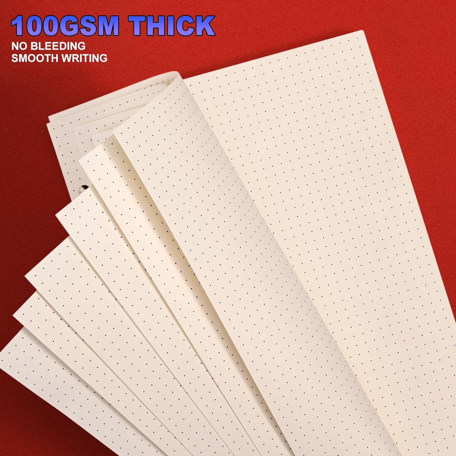2 Packs A5 Dot Grid Paper, 6 Hole Punched,A5 Dotted Refill Paper for Filofax Pla