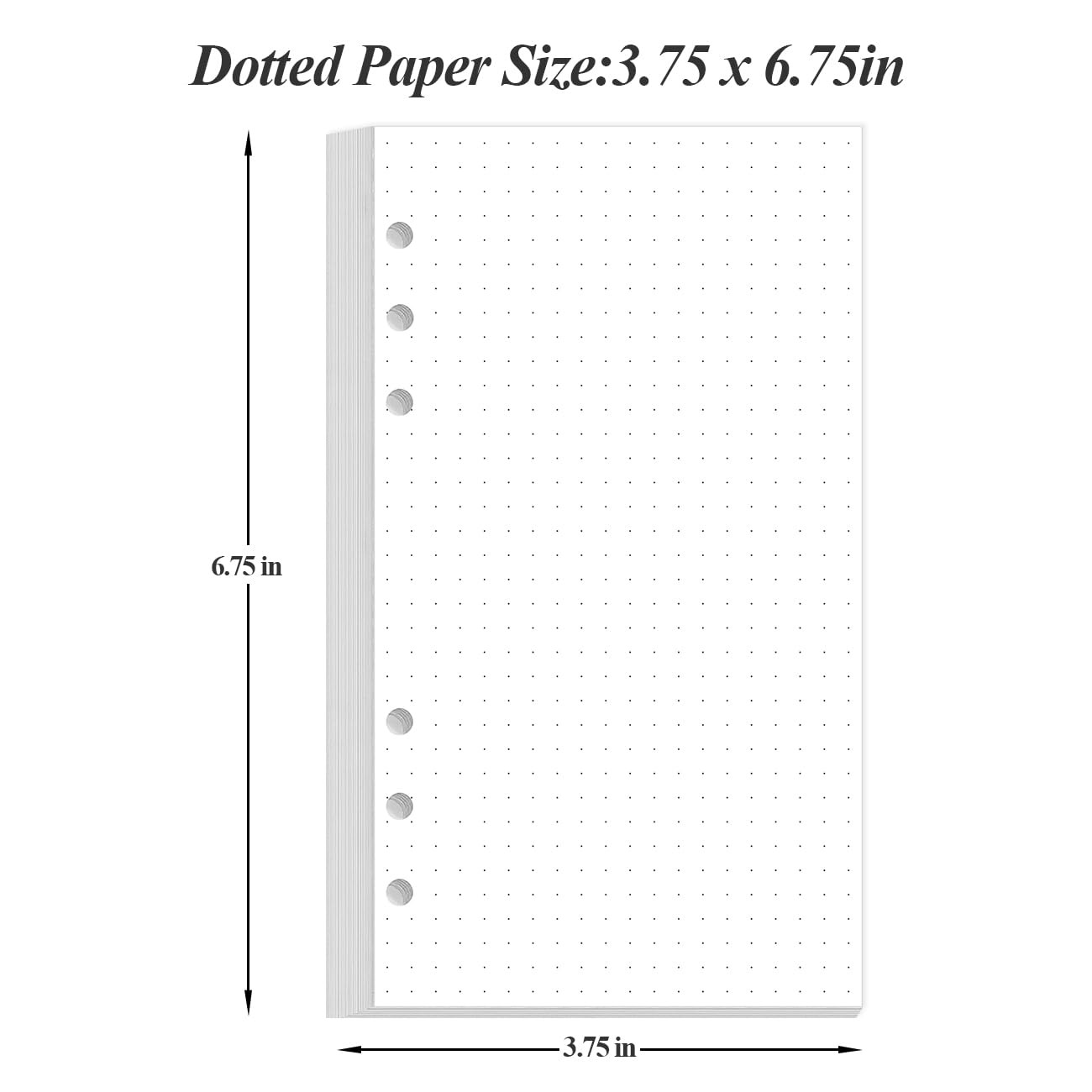A6 Dotted Paper Refills Grid Dot 6 Holes Punched 100 Sheets 3.75″ x 6.75″