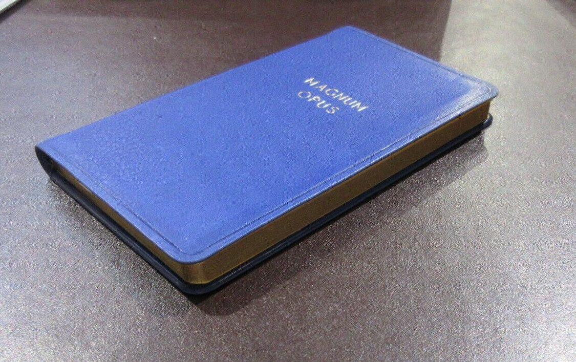 Magnum Opus Notebook Personal Pocket Leather 144 Lined Pages Hayden 3×5″ Blue