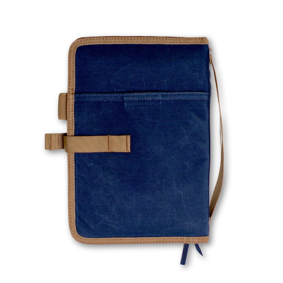 Lochby Field Journal Blue A5 Planner Cover | Water Resistant Waxed Canvas |