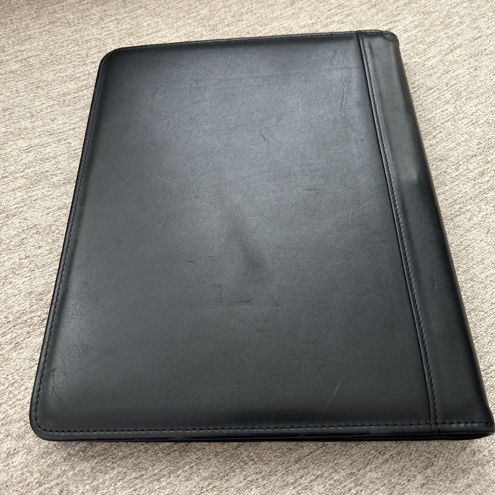 McKinley Made In America Black Leather Open 3-Ring Binder/Organizer/Legal Folio