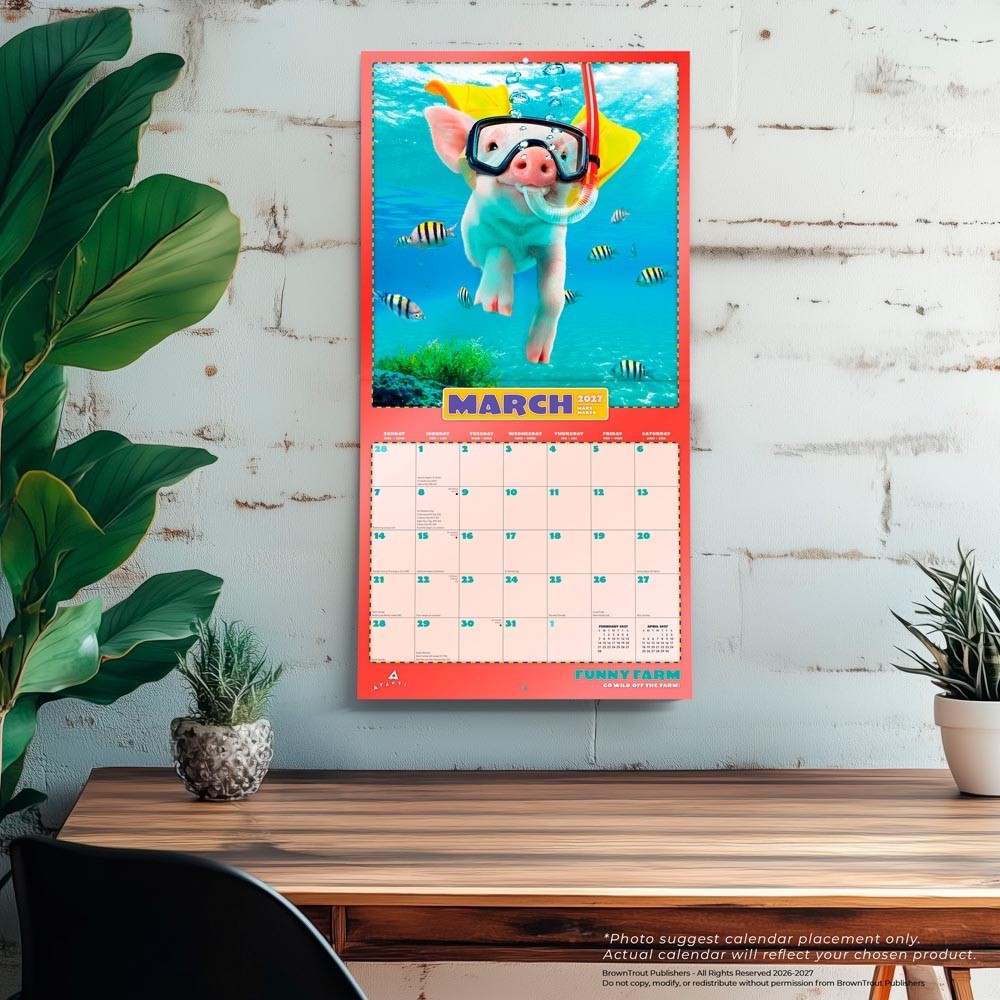 Avanti Funny Farm OFFICIAL | 2027 12×24″ (Hanging) Square Wall Calendar
