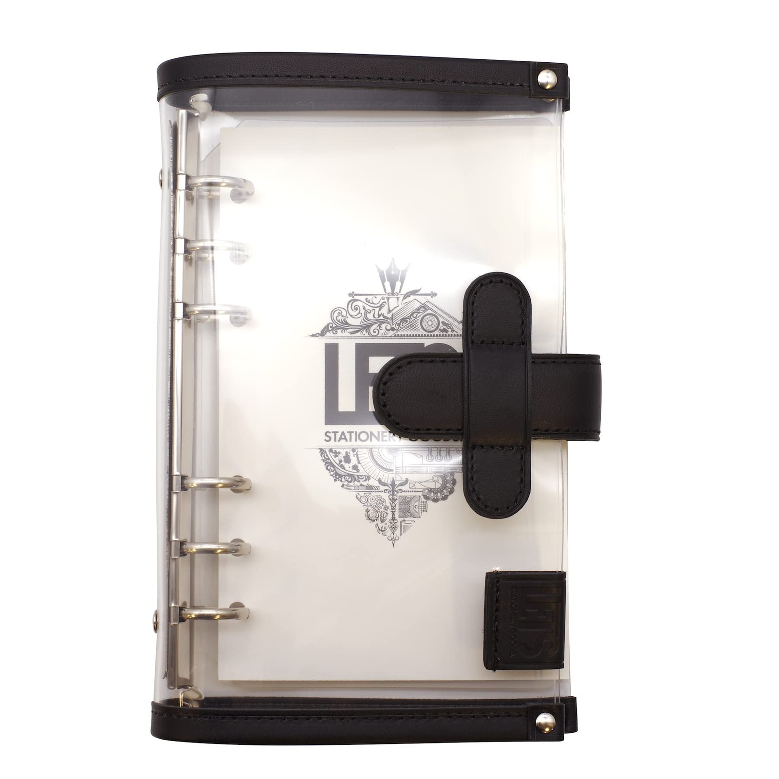 LETS STATIONERY GOODS Clear System Planner Bible Size [Black]