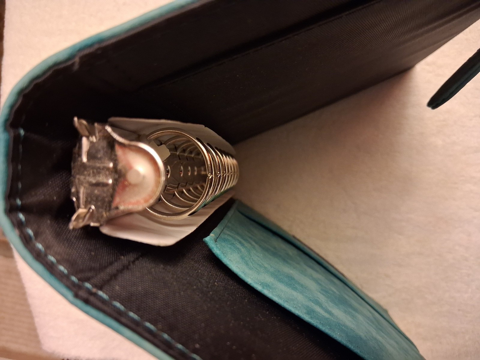 Day-Timer Desk Planner Organizer Binder 7 rings Turquoise Blue