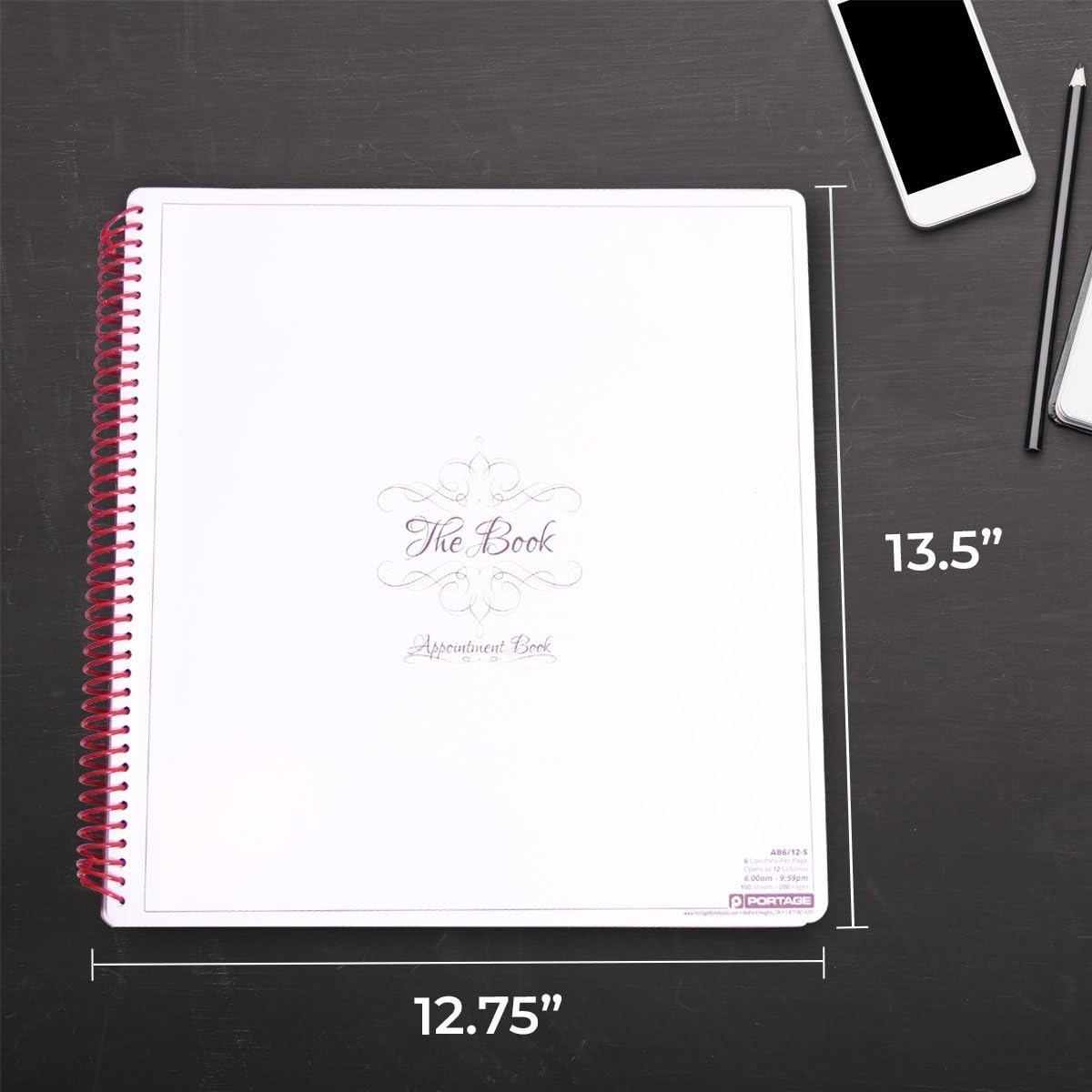 “Large Undated Appointment Book 12.75″ x 13.5″ – 6 Column Daily Planner”