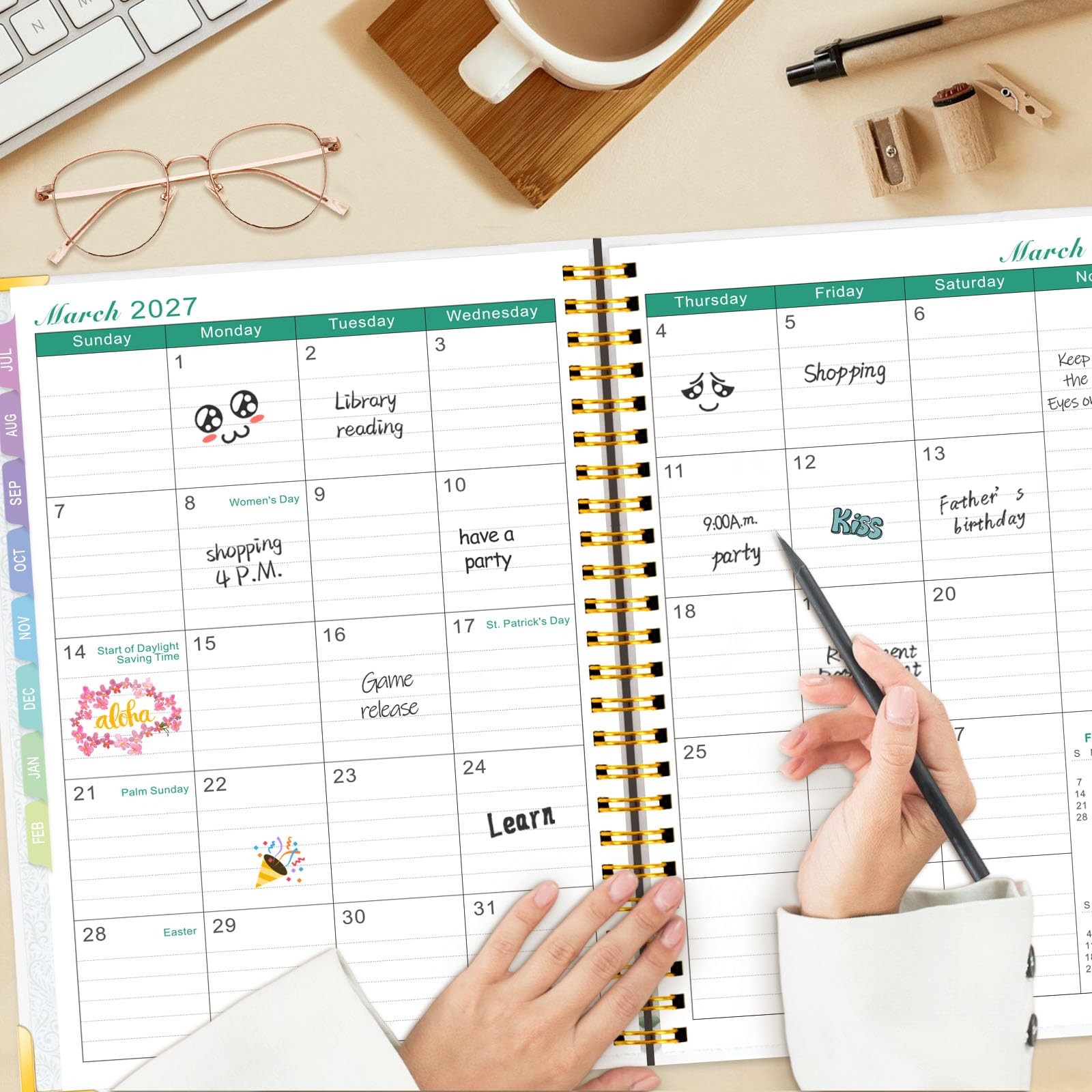 GuassLee Academic Planner 2026-2027 Daily Weekly and Monthly 8.5″×11″, Yellow