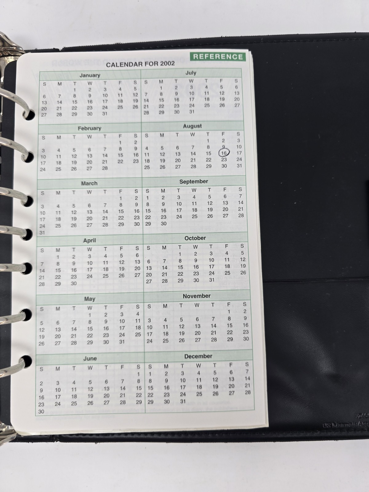 Franklin Covey Planner Black Simulated Leather 7-Ring Binder Organizer
