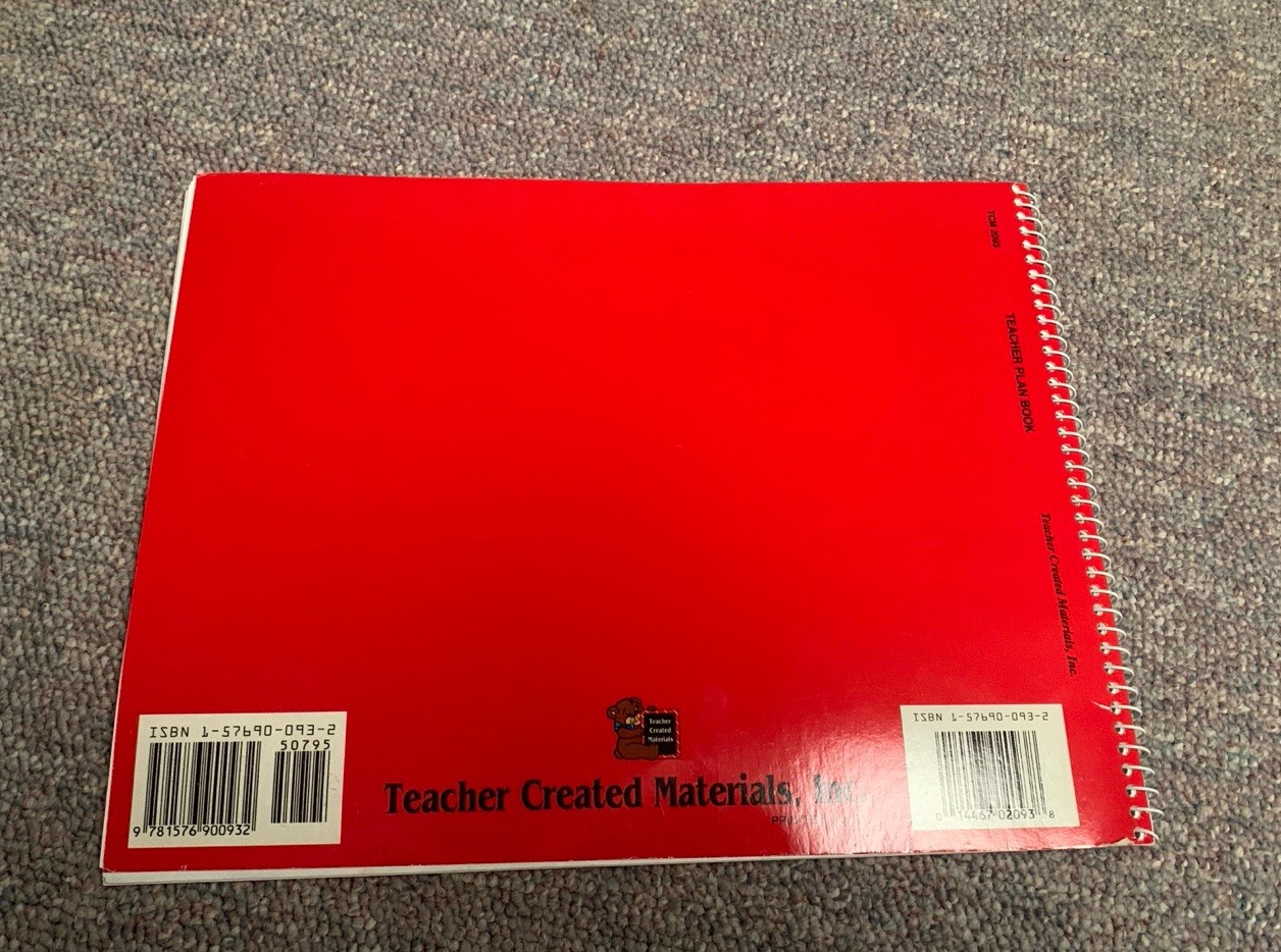 New Un-used Teacher Planner Book Spiral Bound Paperback Not Dated