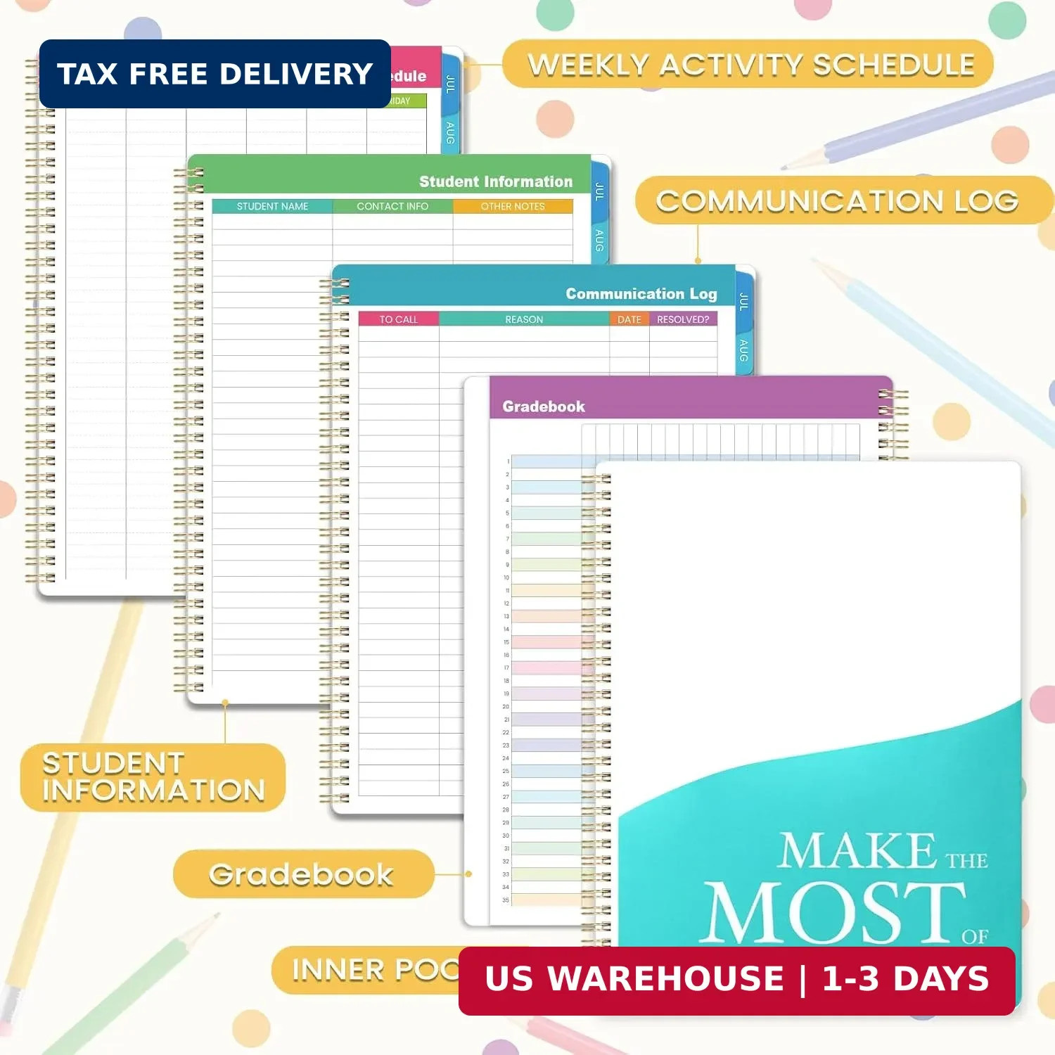 Teacher Planner 2026-2027, JULY 2026 – JUNE 2027, Teacher Planner 2026-2027 Acad