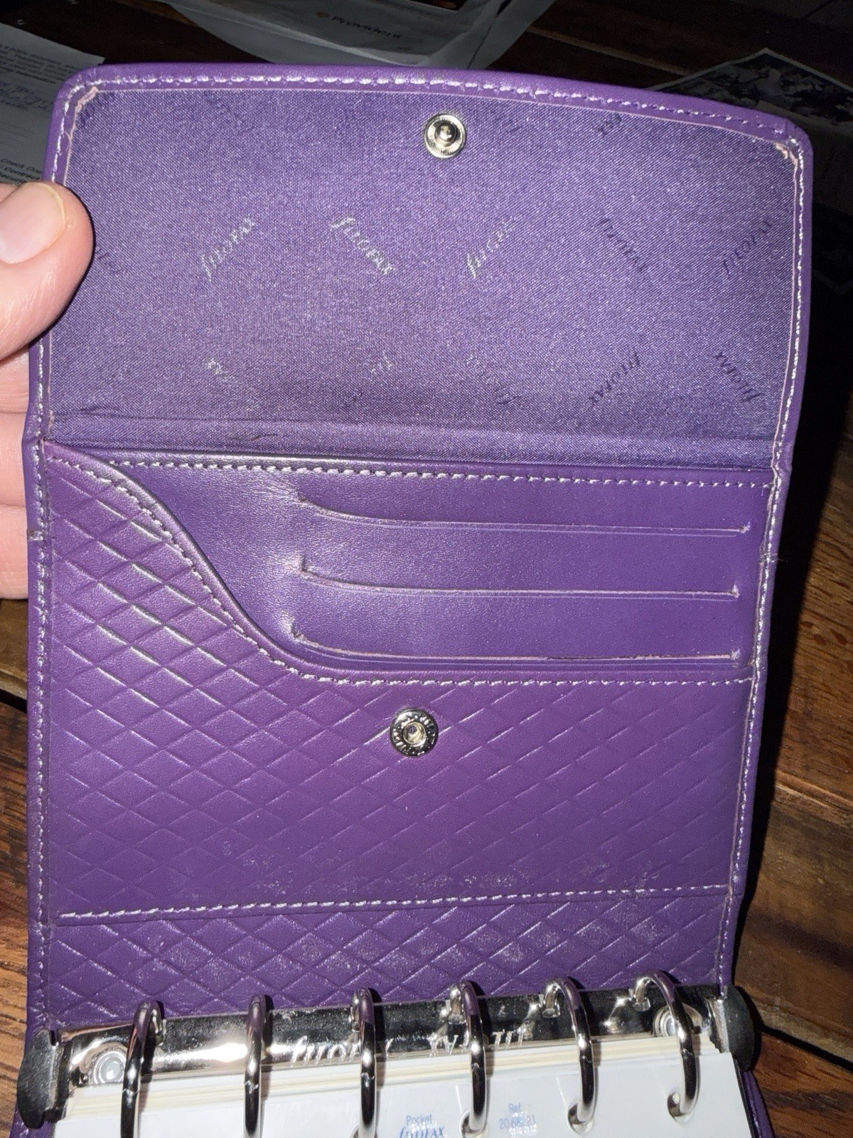 Filofax Pocket Adelphi Deluxe Smooth Leather Purple Planner Organizer Vintage