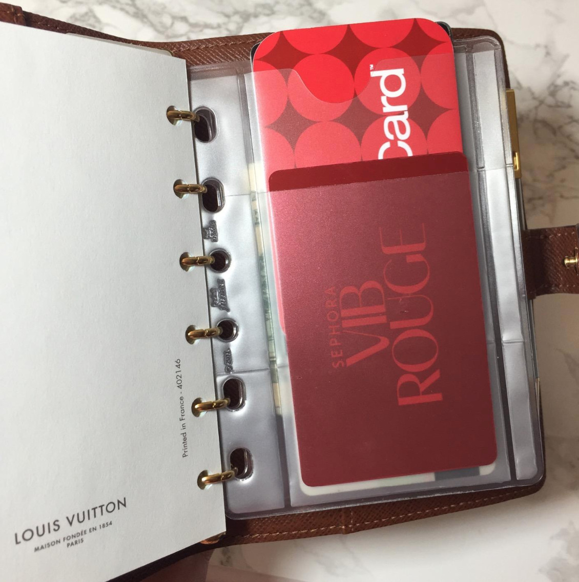 storage cc pouch fits Louis Vuitton PM Small Agenda Organizer +Paper+ Pen Insert