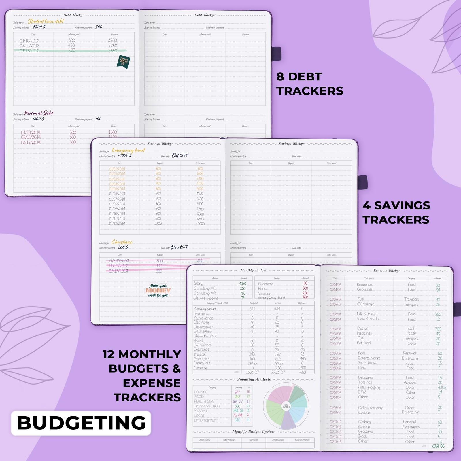 Planner Schedule – Undated Planner with Hourly Time Slots, Monthly, Weekly & …