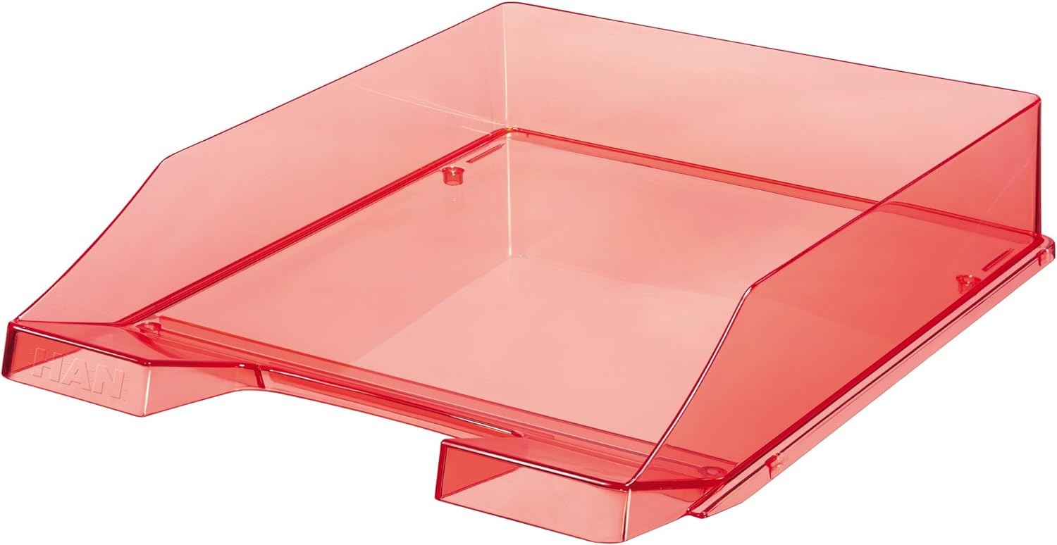 Han Classic Letter Tray DIN A4/C4 Stackable Stable Transparent Red