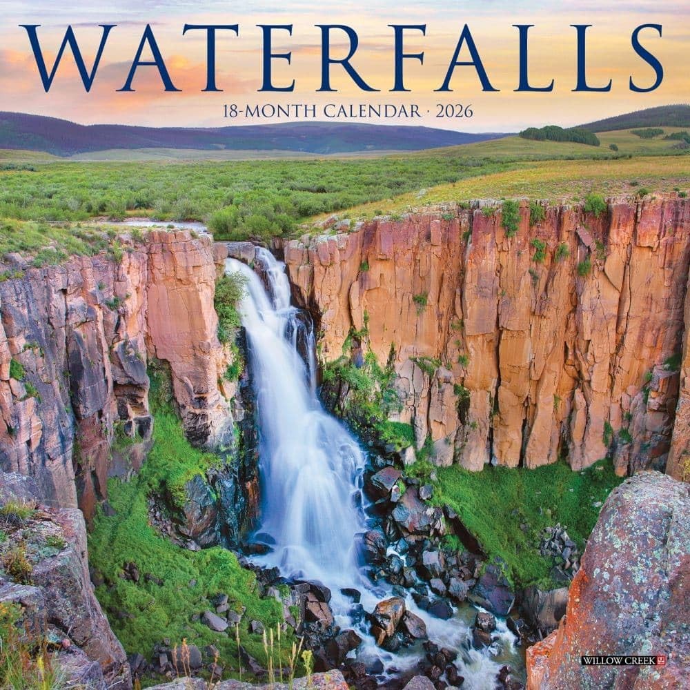 Willow Creek Press, Waterfalls 2026 Mini Wall Calendar, 7” X 7”, Multi