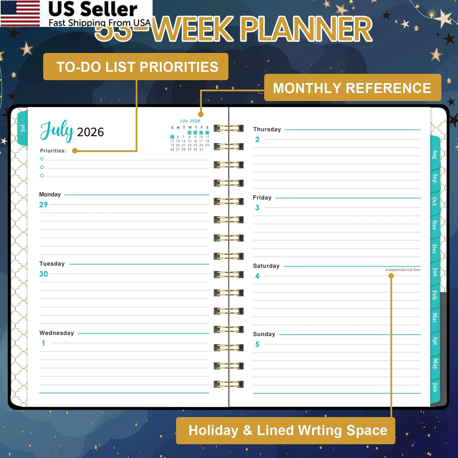 Planner 2026-2027 – Academic 2026-2027, 26-27 8.4″ x 6.3″, Black