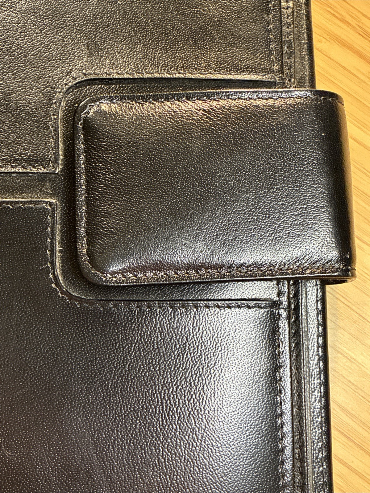 SevenKLeather Black Leather Folio Luxurious Leather Smells So Good! 12.5×10 in