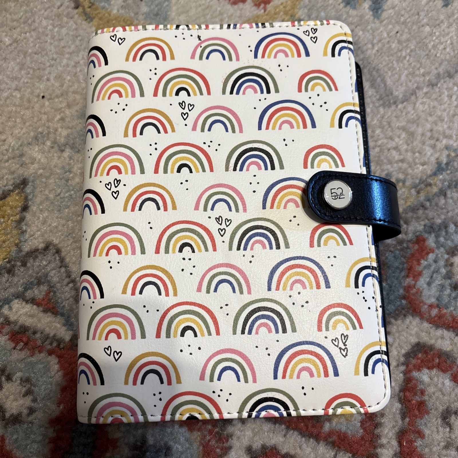 The Paper Studio 52 Agenda Rainbow Print 6-Ring Personal Planner/money Binder