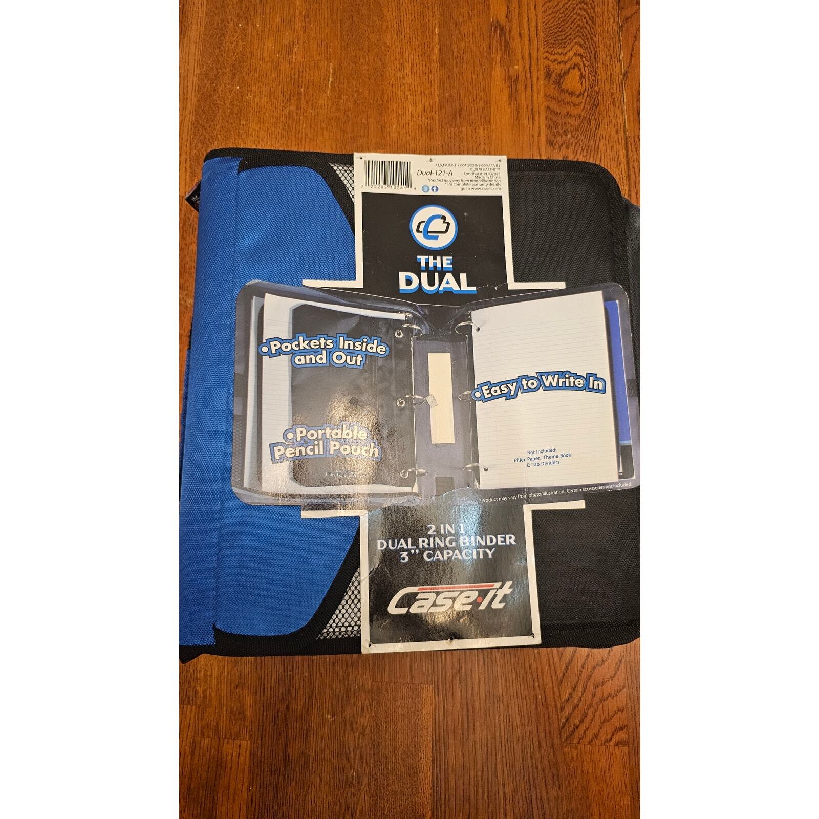 New Case It Case-it The Dual 2 In-1 Ring Binder 3” Capacity Blue and Black New