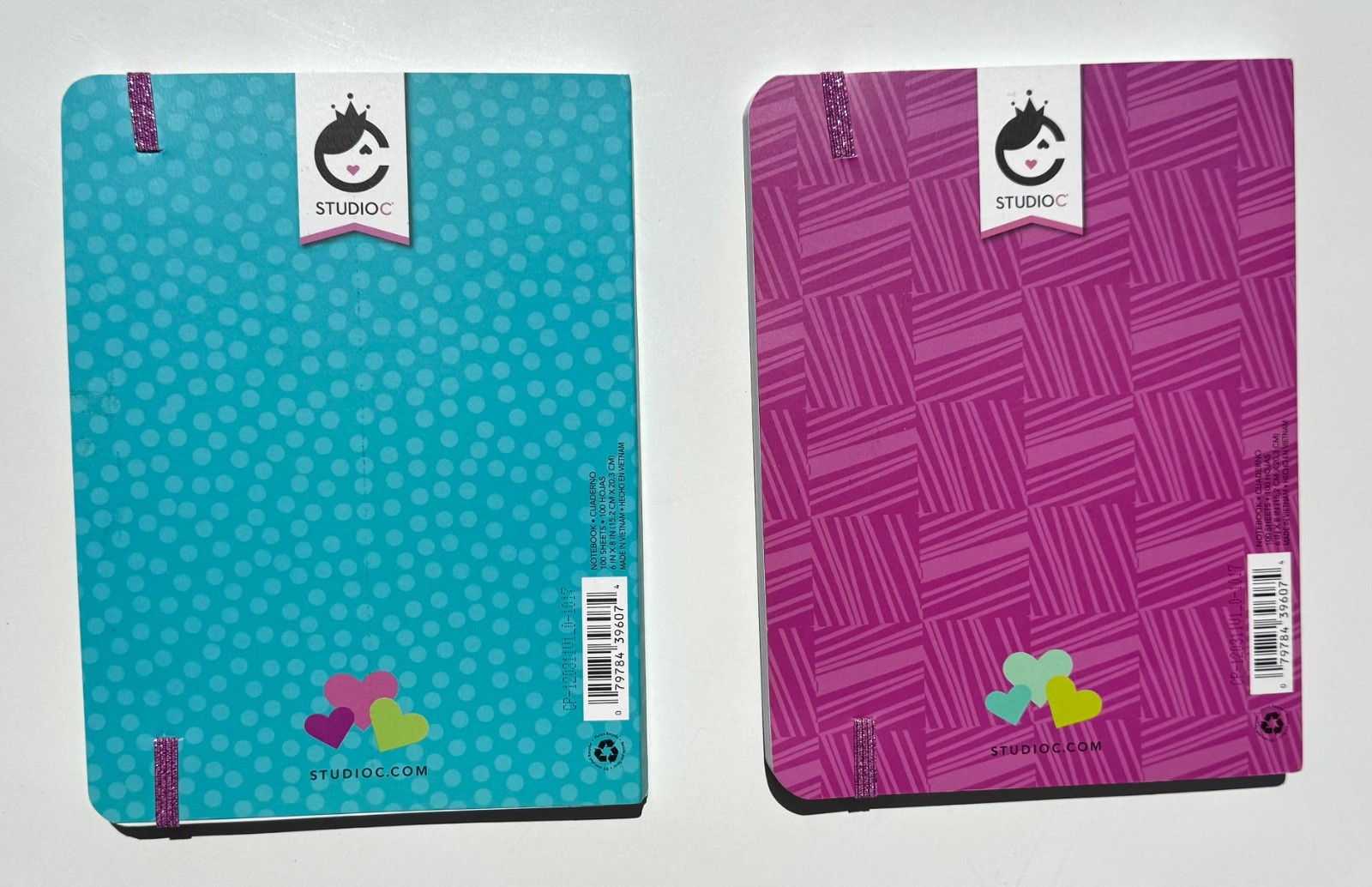 Studio C Blue Purple 2-Pack Notebooks Journals Elastic Closure 6″ x 8″