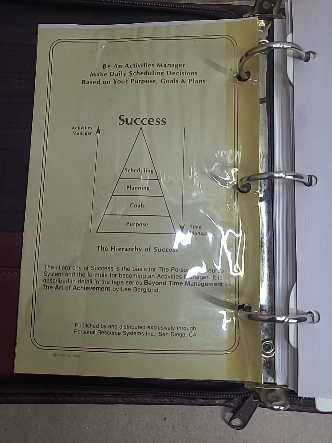 3 Ring Leather Organizer Journal Planner Vntg. 1994 Time Systems Inc. 10 In × 8