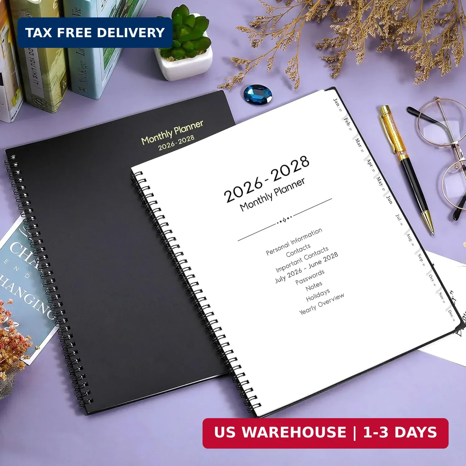 2026-2028 Monthly Planner – 2 Year Monthly Planner 2026-2028 With Tabs, JUL 2026