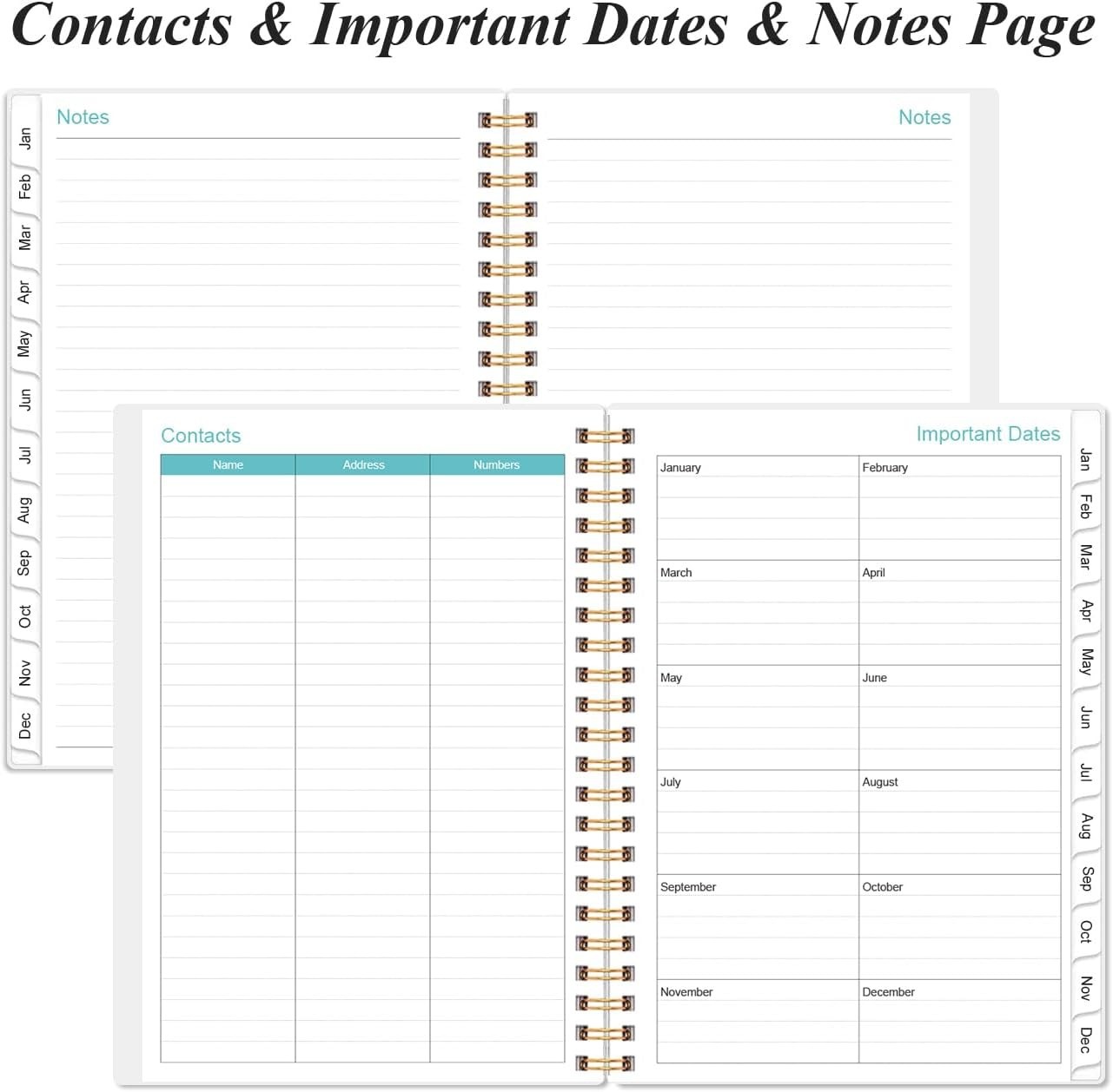 Portable 2026-2027 Planner: Ruled Pages, Inner Pocket & Twin-Wire Binding