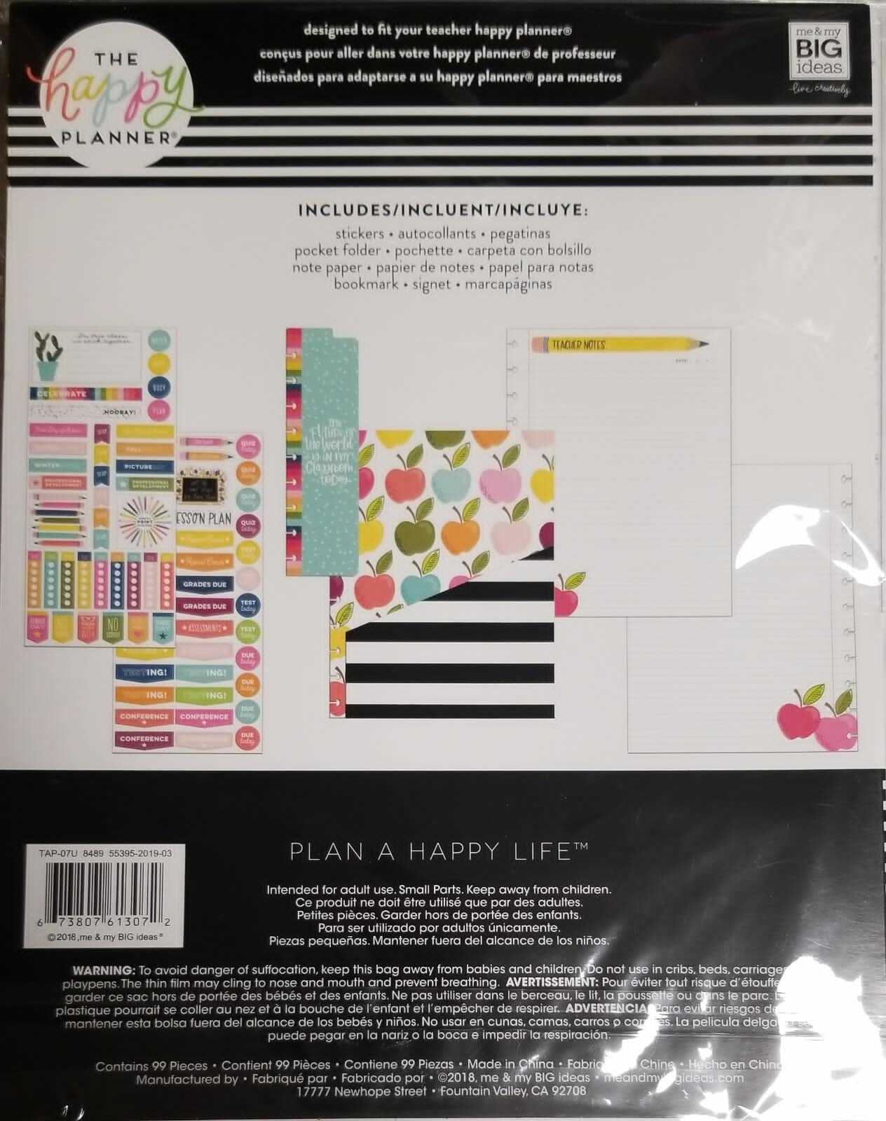 99 Pieces The Happy planner Planner Accessories 8.5in X 11in. 21.5cm X 28cm