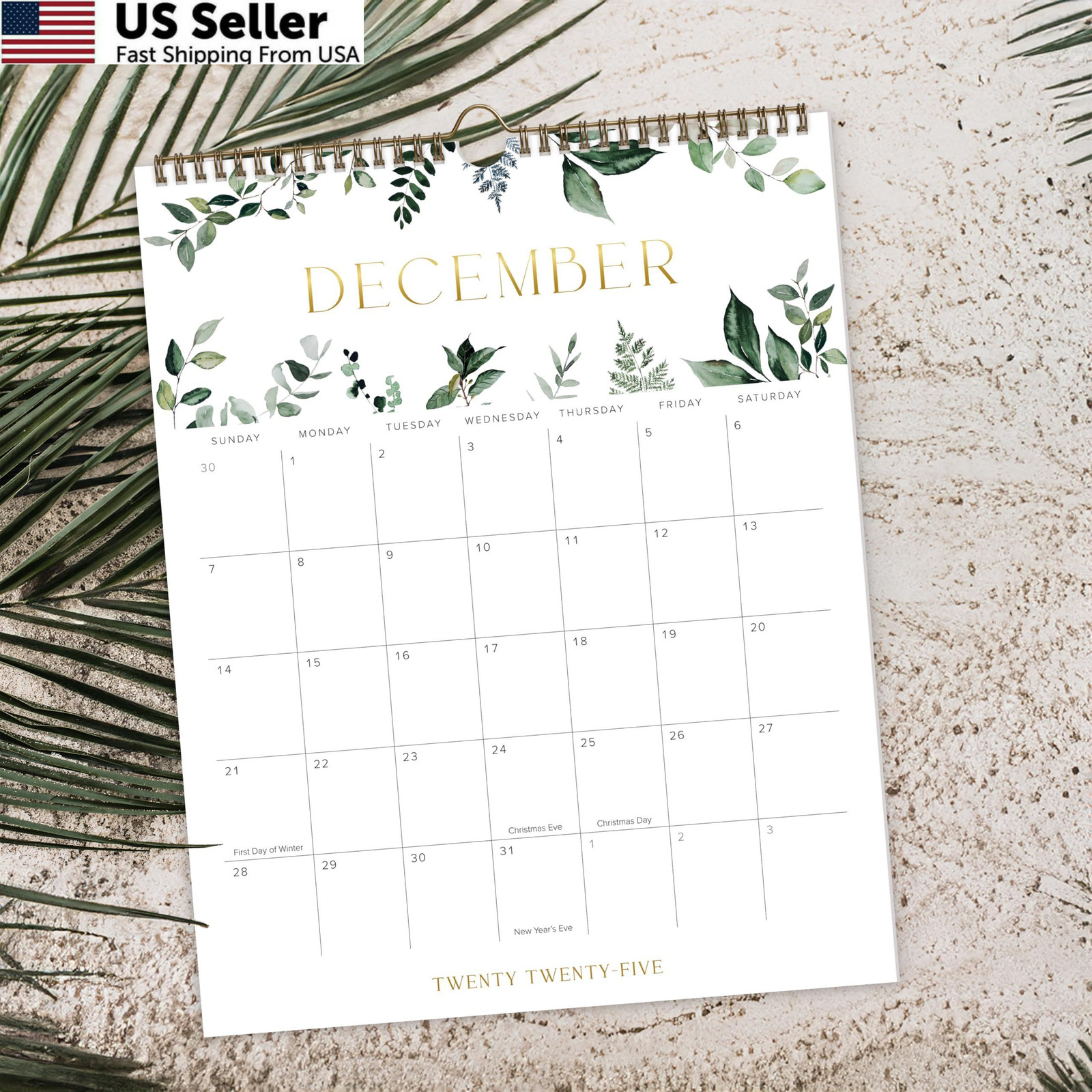 Aesthetic 2026 Wall Calendar – Runs Until December 2026 – The Modern Greenery