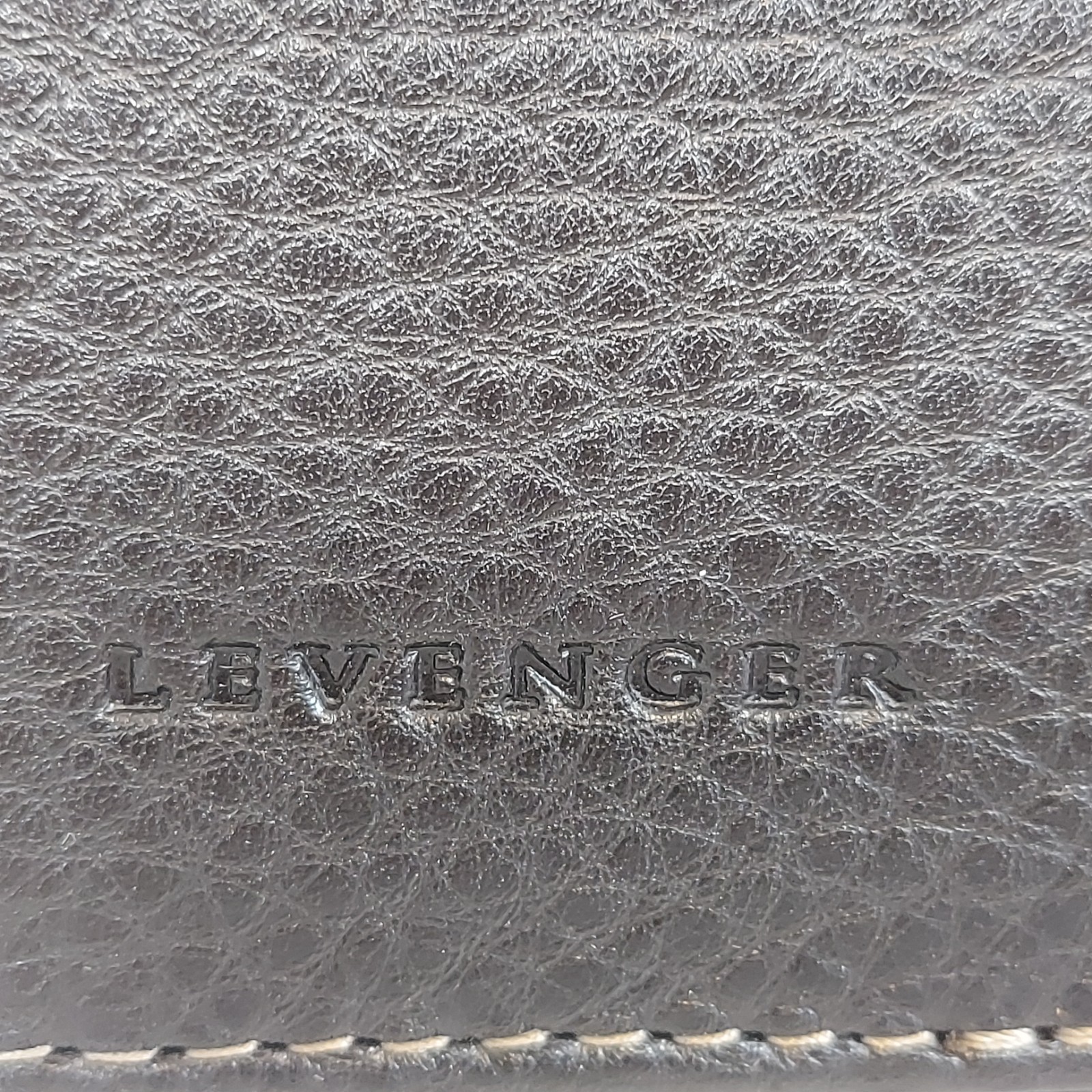 Set/2 LEVENGER Leather/Plaid Executive Portfolio Document Organizer Monogrammed