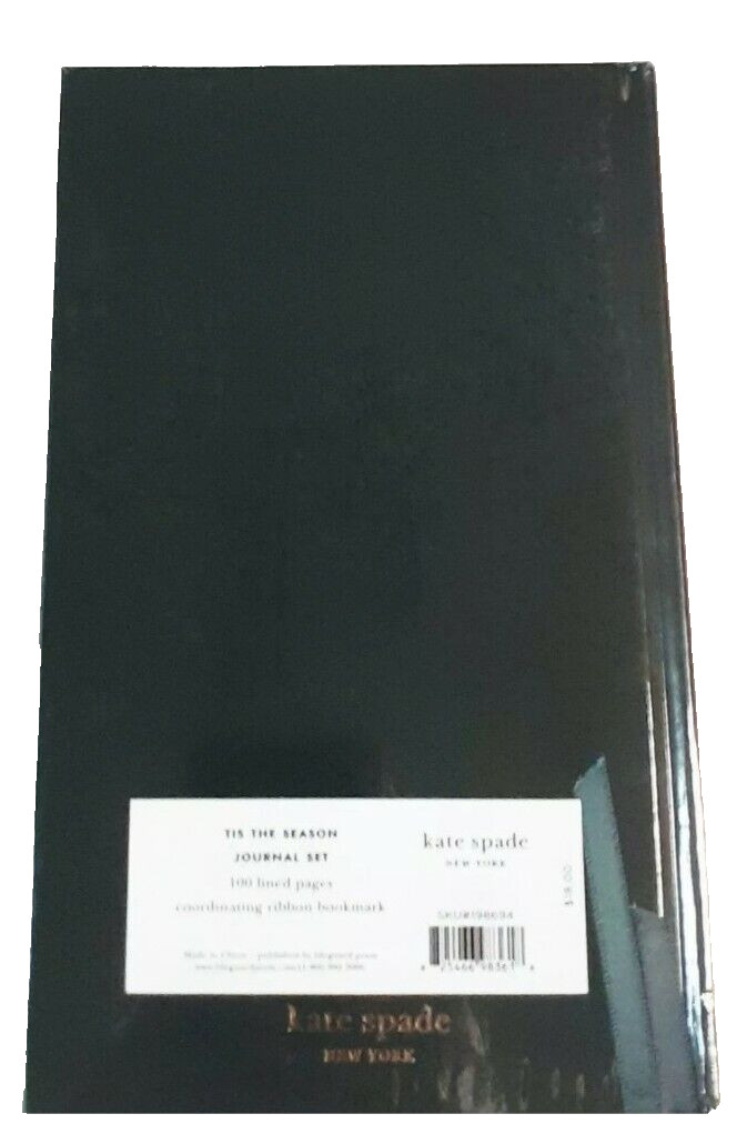 Kate Spade Tis The Season Journal Gift Set of Two Hunter Green Gold Glitter NWT