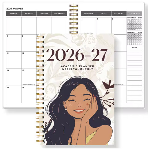 A5 2026-2027 Weekly Monthly Planner Spiral Calendar Notes Organizer School Offic