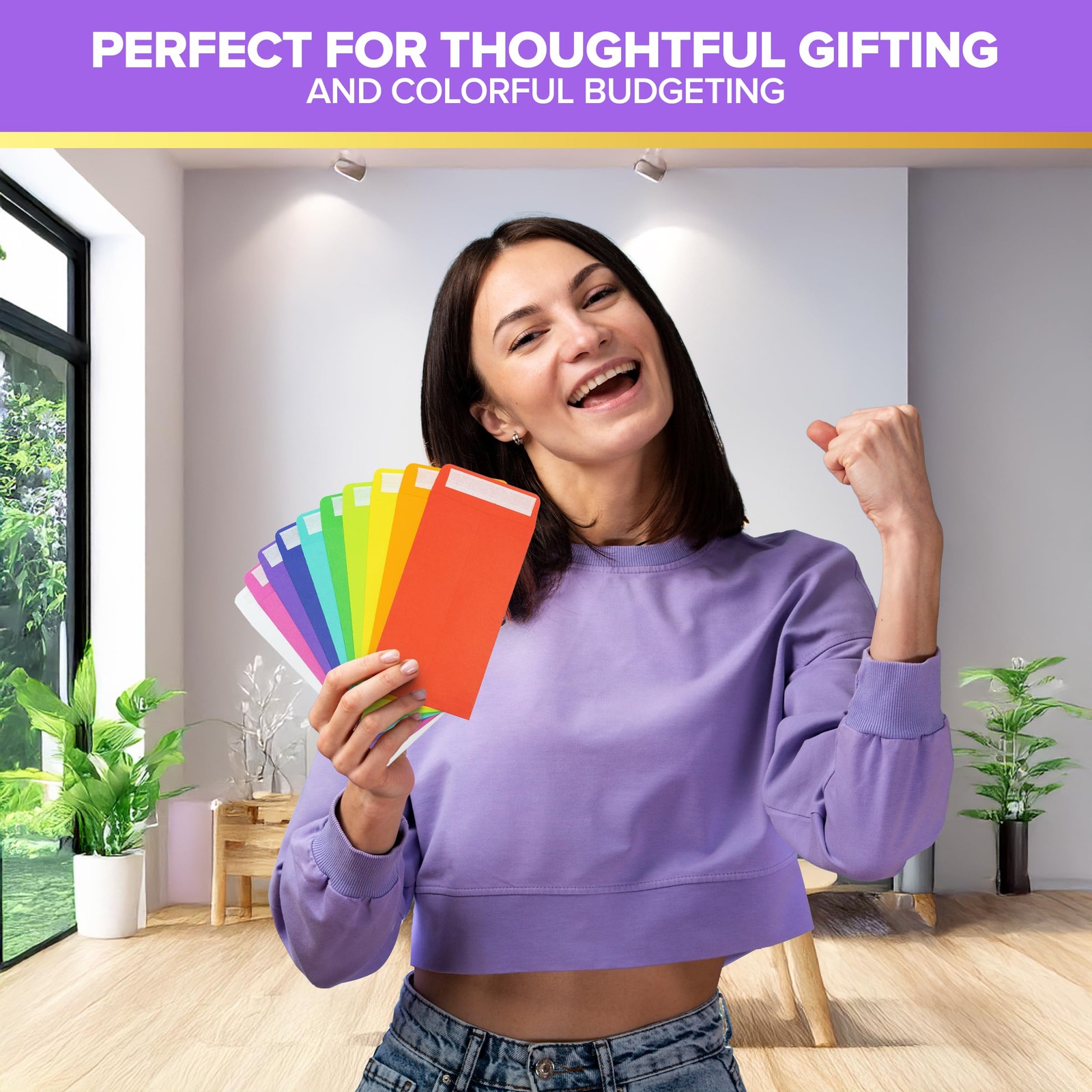 110 Pack Colorful Money Envelopes for Cash, 6.5″ x 3.5″ with Self-Adhesive; t…