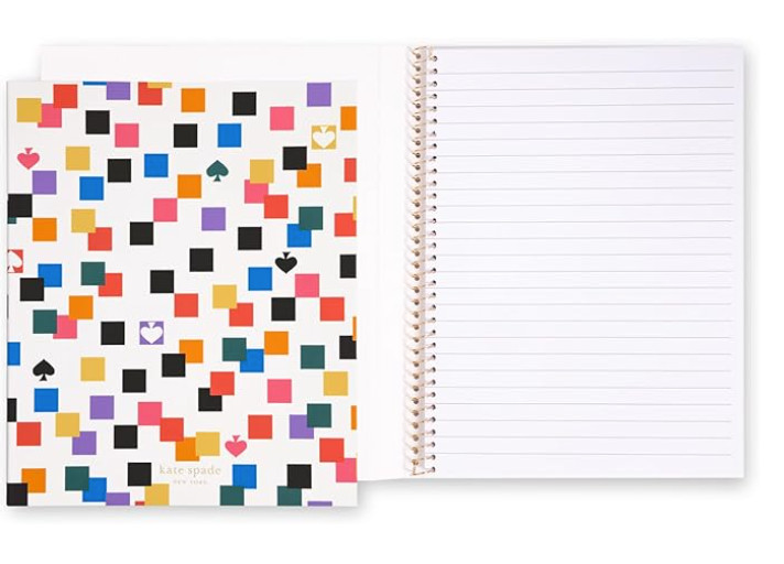 Kate Spade Concealed Spiral Notebook, 8.25″ x 6.75″ 112 Lined Pages