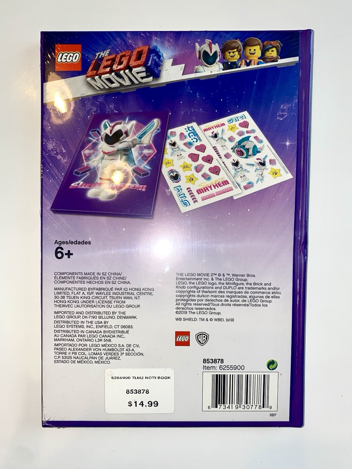 LEGO Movie 2 Sweet Mayhem Notebook Sealed Journal Diary Notepad Kids Children’s