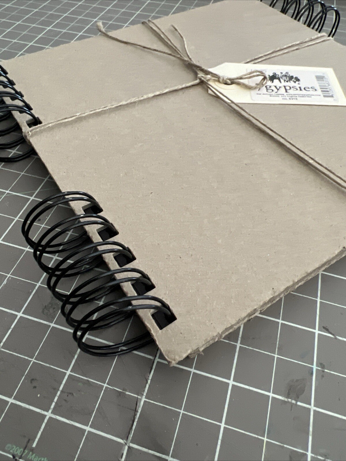 7 Gypsies 7.5” Square Gate Fold Spiral Bound Blank Journal Black Pages