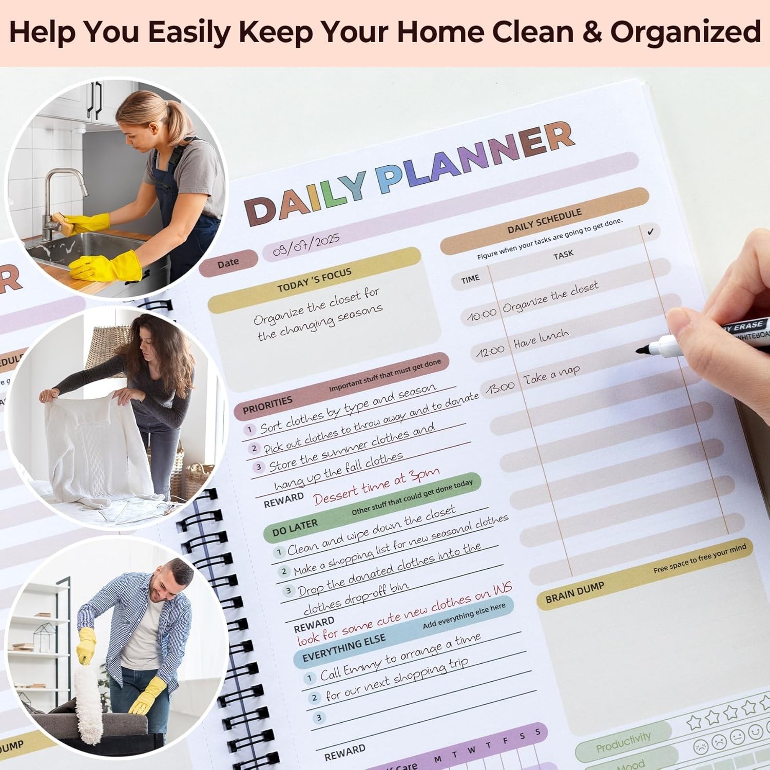 Adhd Cleaning Planner – Reusable Adhd Cleaning and Organizing Planners Adhd C…