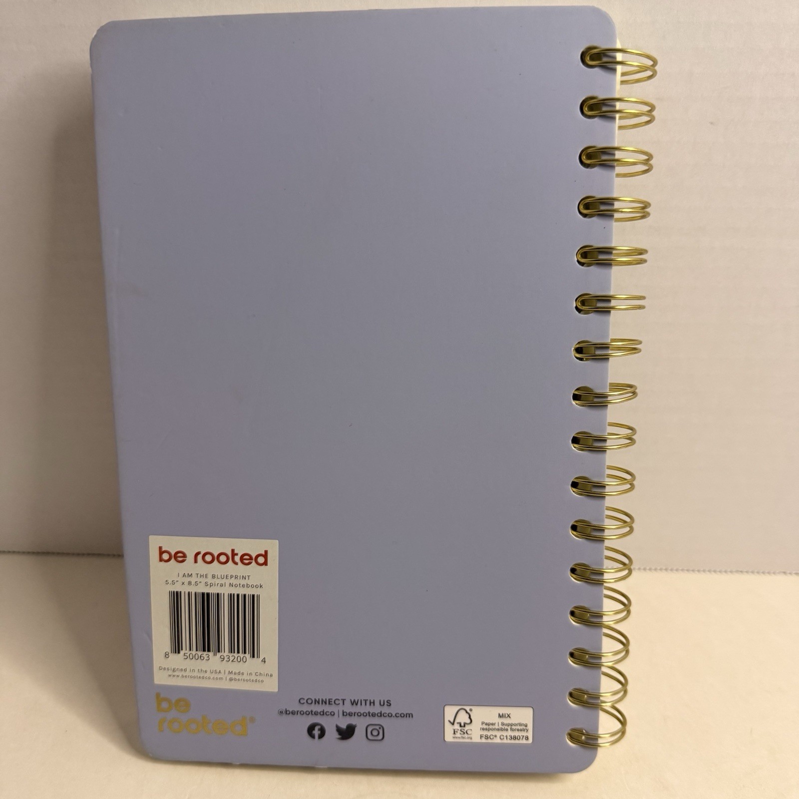 Be Rooted “I Am The Blueprint” Spiral Journal 5.5×8.5 New 240 Pages