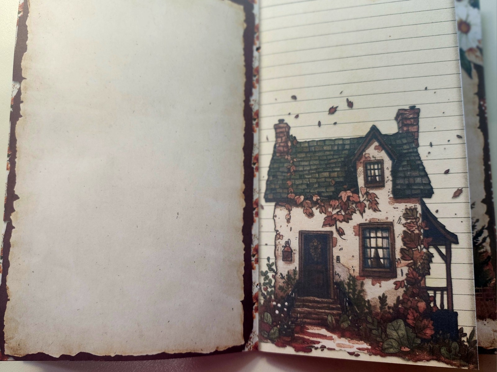 Junk Journal Booklet “FARMHOUSE FALL” Handmade Lg 8.5″x5.5″ 40pgs Autumn
