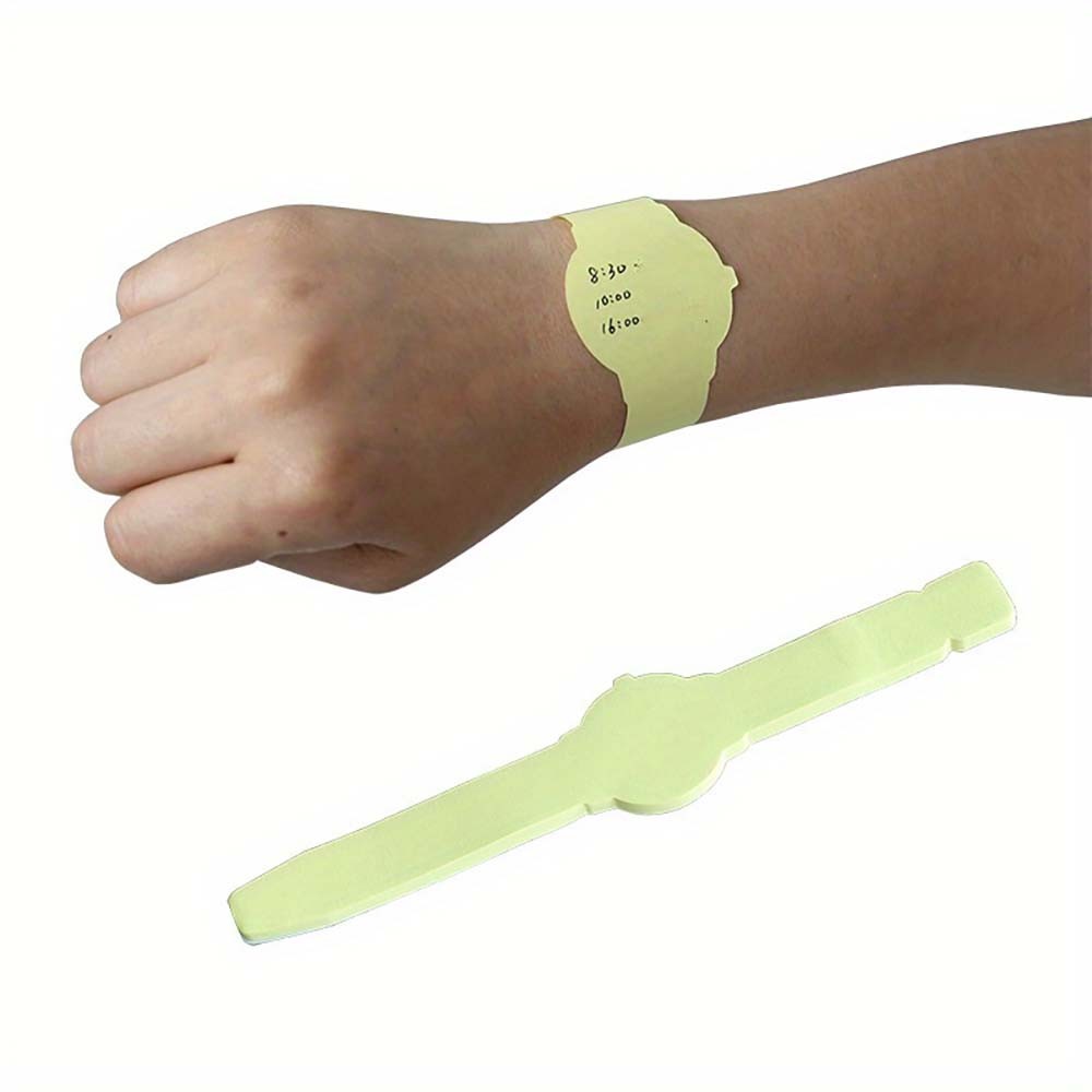Wearable Adhesive-Backed Removable Colorful 50-Piece Wearable Watch Sticky Notes