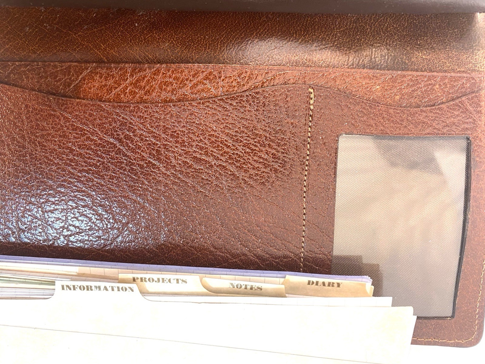 Vtg FILOFAX 4CLF 7/8 Winchester Brown Leather Organizer 6 Ring Binder