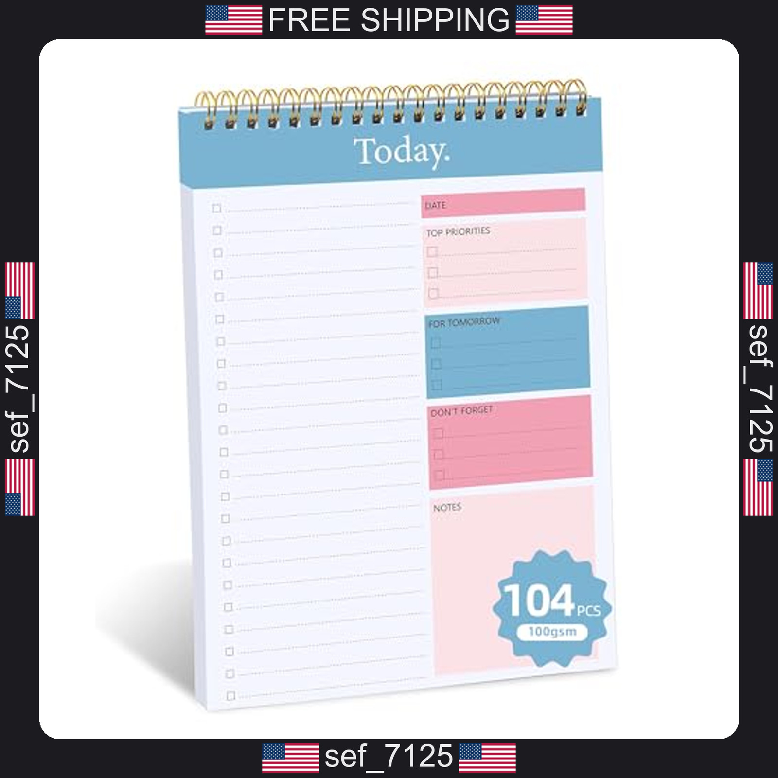 104 Pgs To Do List Notepad – Daily Planner Notepad Undated 52 Duplex-Printed
