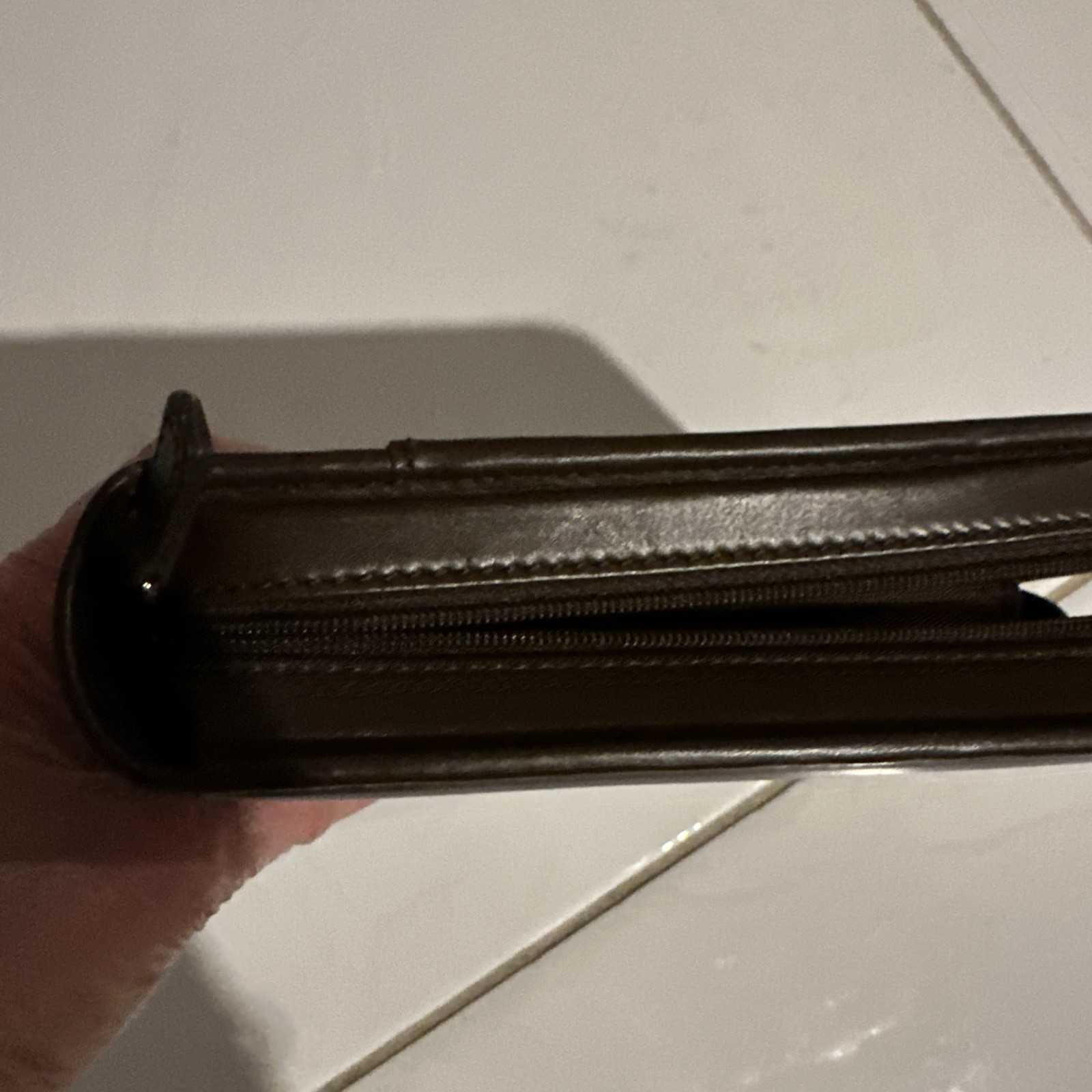 Vintage COACH brown Leather Mini Portable Office / Zip Padfolio