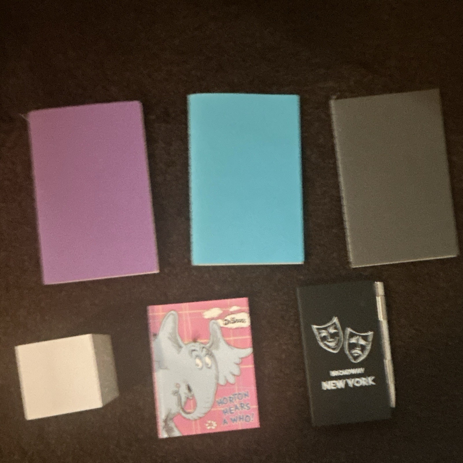 Lot of 6 Blank Diaries & Journals Cardboard Cover Assorted Colors Designs