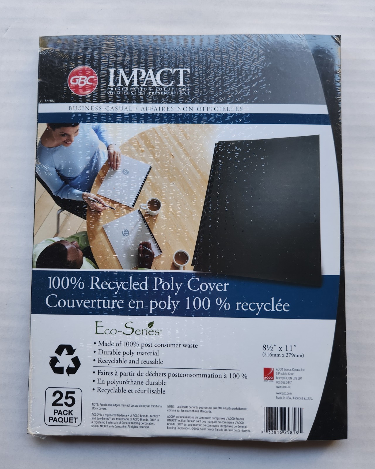 Impact Presentation Solution Business Casual 100% Recycled Poly Cover – 25 Pack
