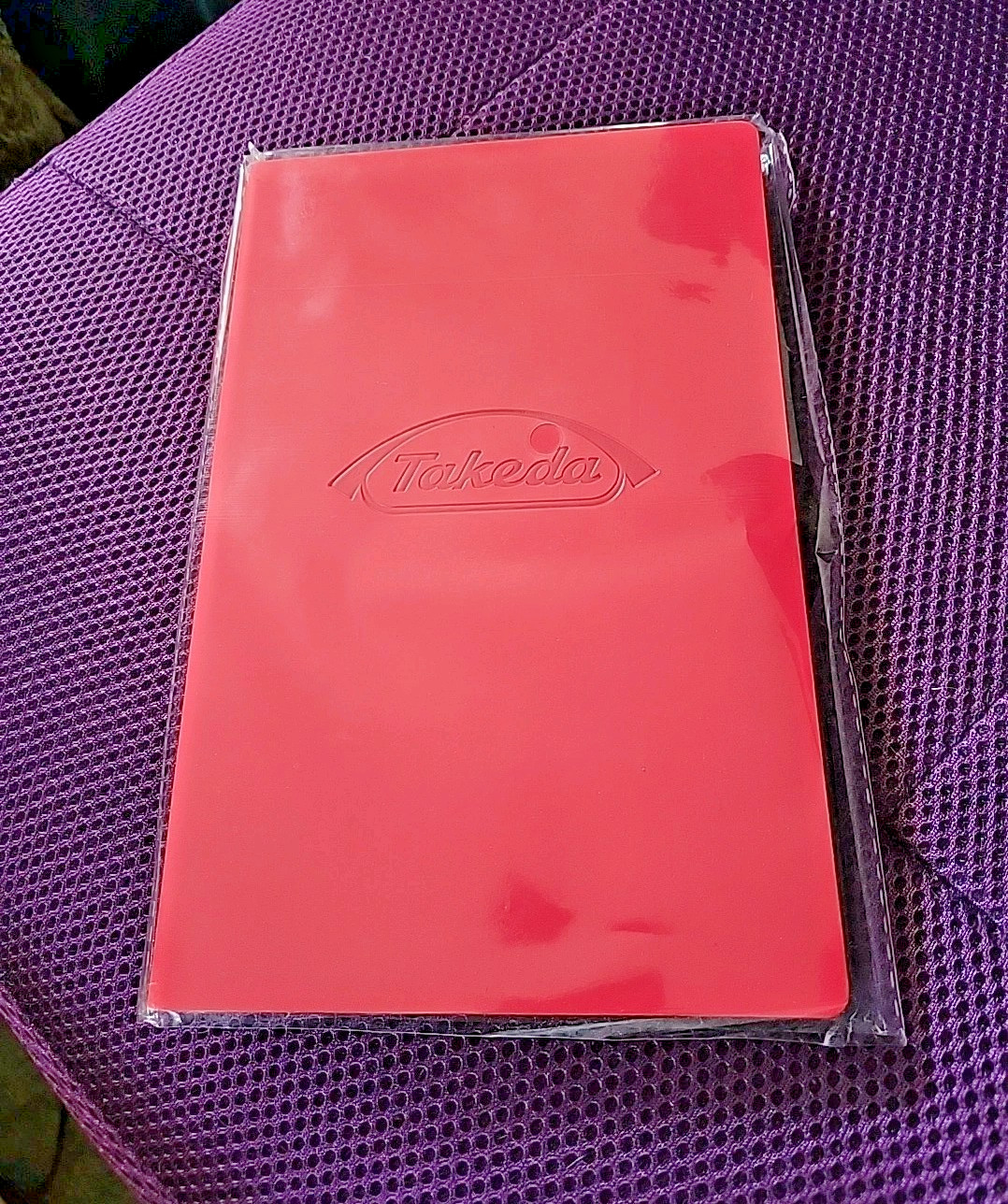 Red Leather Journal Takeda Logo Blank Lined Notebook 8.25″ x 5.37″ FREE SHIPPING