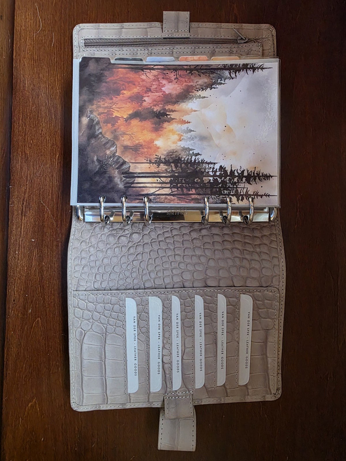Van Der Spek VDS Velvet Stardust Croco Personal Wide Ring Planner With Fly Leaf