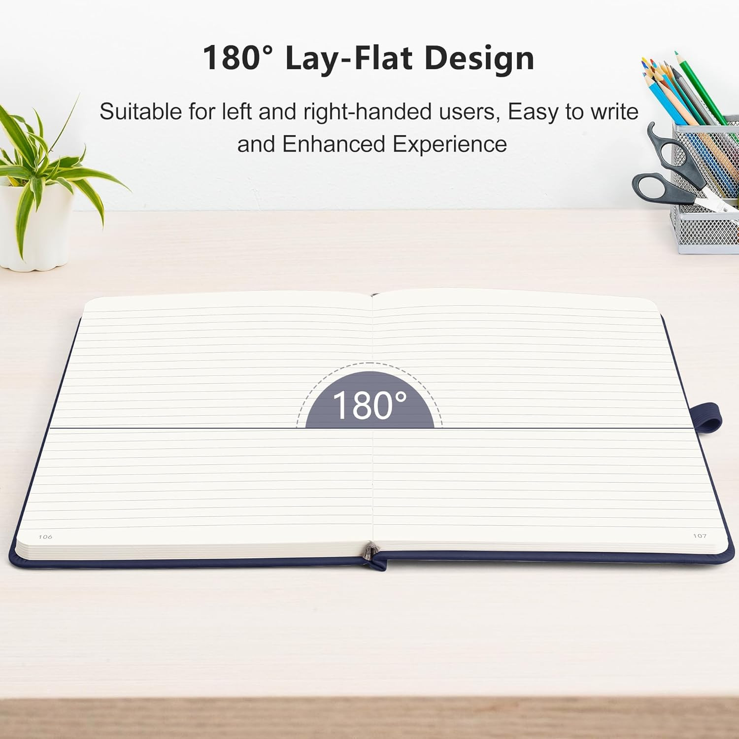 Lined Journal Notebook, 2-Pack, 192 Numbered Pages per Pack, A5 Medium Size (5.7
