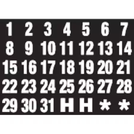 Magna Visual Fh-37 Magnetic Heading Numbers, 1 In.W X 1 In.H